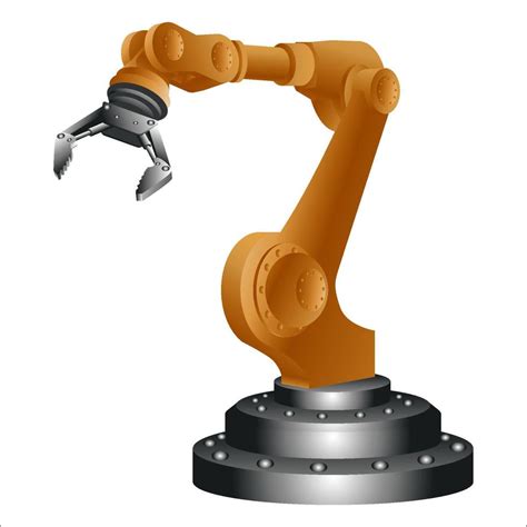 Mechanical robotic arm with gripper isolated on white. Vector ...