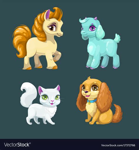 Little Cute Pets Royalty Free Vector Image Vectorstock