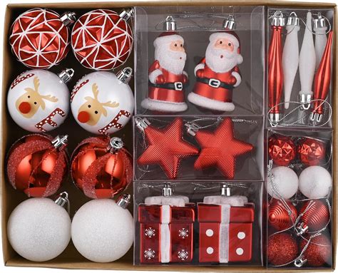 Amazon Co Jp Valery Madelyn Christmas Ornaments Christmas Balls Red