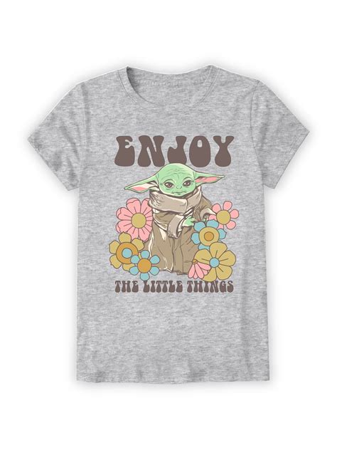 Star Wars Girls Baby Yoda Graphic Tee With Short Sleeves Size XS XXL