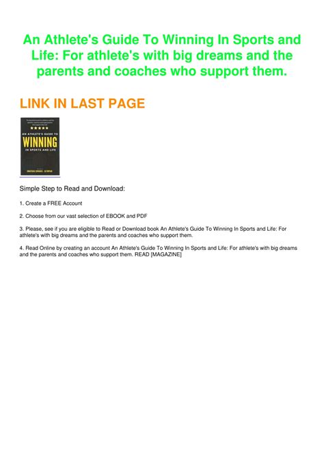 PPT PDF READ Free An Athlete S Guide To Winning In Sports And Life