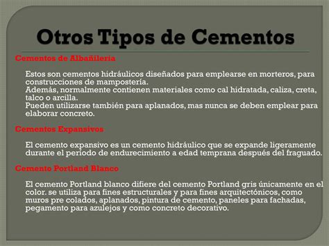 PPT Clasificación de los Cementos Portland PowerPoint Presentation