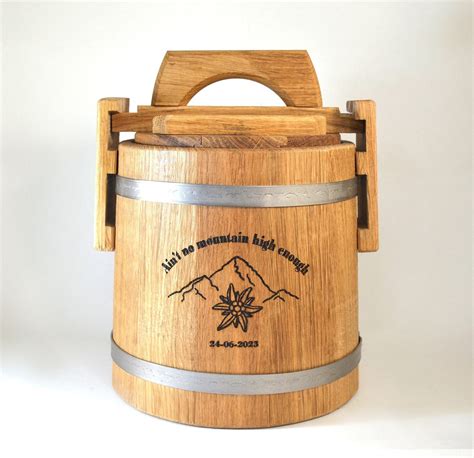 Fermentation Crock Personalized Pickle Oak Barrel L L With A Lid