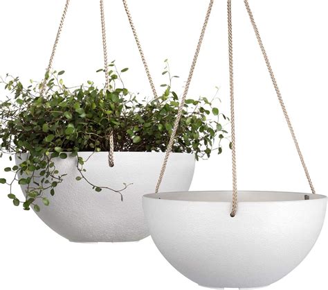 La Jolie Muse White Hanging Planter Basket Cm Indoor Outdoor Flower