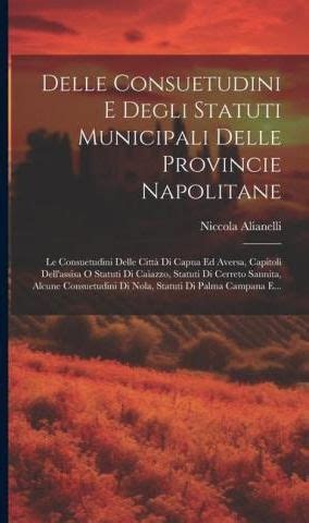 Delle Consuetudini E Degli Statuti Municipali Delle Provincie