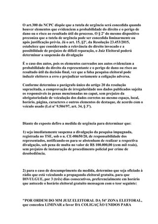 Suspens O De Divulga O Pesquisa Eleitoral Pdf