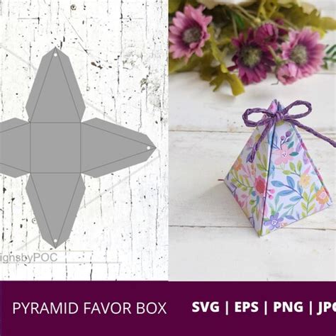 Pyramid Favor Box Template Svg Triangle Gift Box Etsy