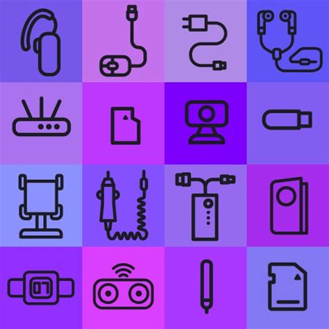 Mobile Phone Accessories Icons Royalty Free Vector Image