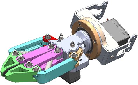 自适应机器人夹持器solidworks 2014模型图纸下载 懒石网