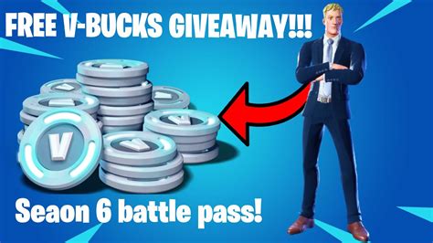 Free V Bucks Giveaway Fortnite Season Battlepass V Buck Cards