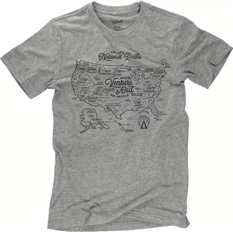 The Landmark Project National Parks Map Short Sleeve Graphic T Shirt Publiclands