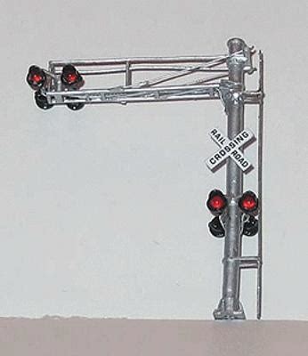 NJ Modern Cantilever Crossing Signal - Single Lane HO Scale Model Railroad Accessory #1193