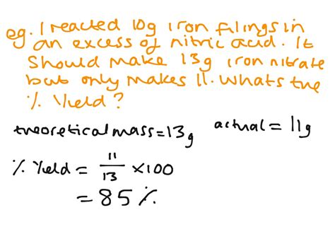 Percent Yield Science Chemistry Showme