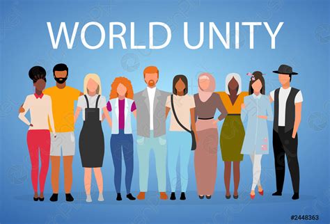 World Unity Poster Vector Template International Multinational