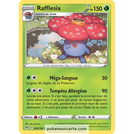 Rafflesia Pv 150 003 196 Carte Rare Holographique Épée et Bou