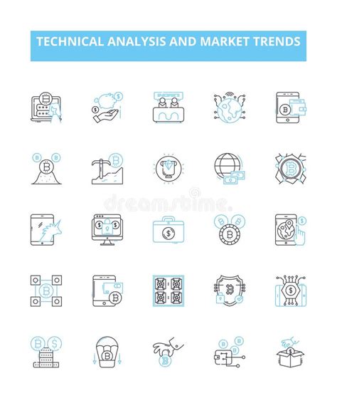 Technical Analysis And Market Trends Vector Line Icons Set Technical