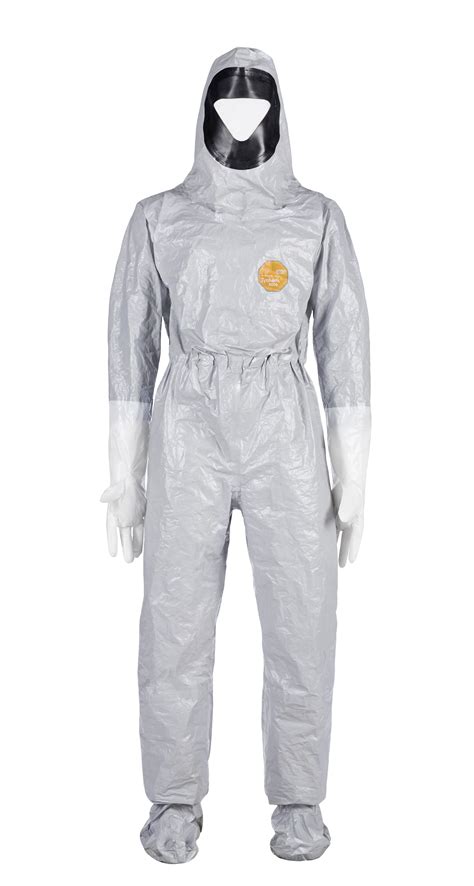 Tychem Coverall W Resp Fit Hood Elastic Wrists Attached Socks