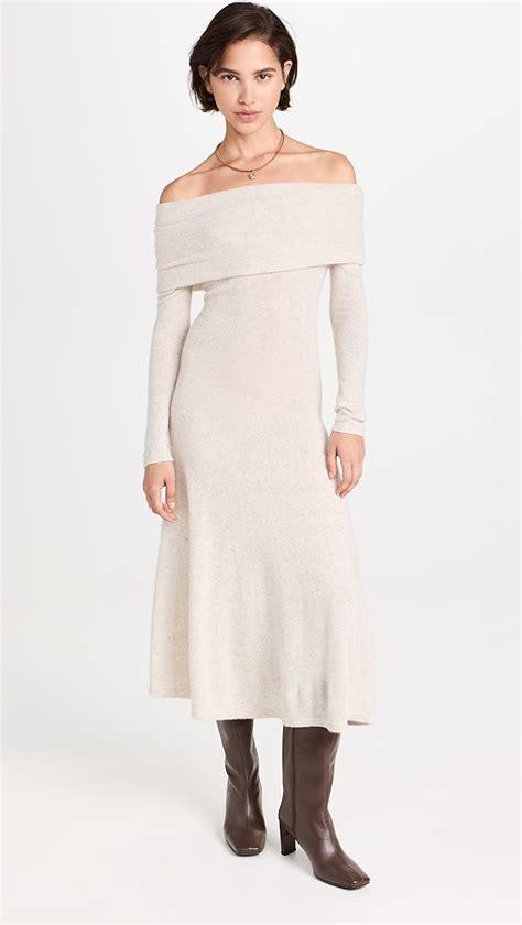 Autumn Cashmere Off Shoulder Flared Cashmere Dress Shopbop