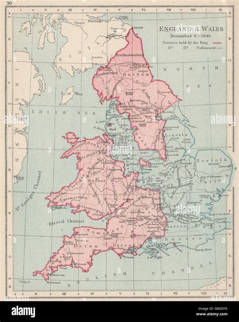 ENGLISH CIVIL WAR DEC 1643:King(red)Parliament(blue).Battles/dates ...