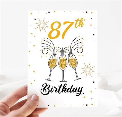 Funny Birthday Card 87th Happy Birthday Card 87th Birthday Etsy