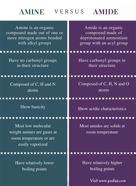 Difference Between Amine And Amide Definition Structure Properties