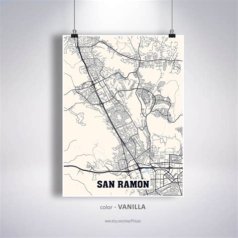 San Ramon Map Print San Ramon City Map California CA USA Map | Etsy