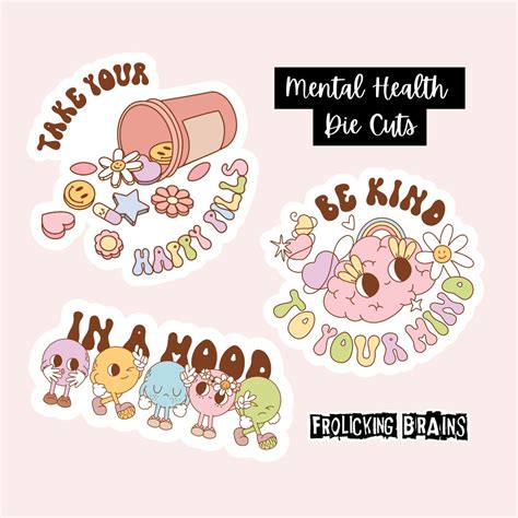 Cute Mental Health Quotes Die Cuts Hand Cut Stickers for Planner and ...