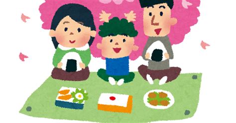 お花見のイラスト「家族でピクニック」 かわいいフリー素材集 いらすとや