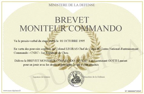 Brevet Moniteur Commando