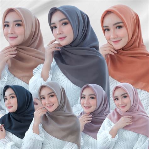 Jual Termurah Bisa Cod Kerudung Bella Square Warna Random Hijab