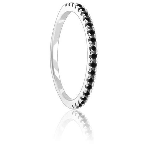 Bague Half Eternity Diamants Noirs Or Blanc Aurora Ocarat