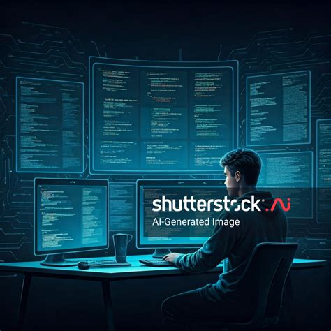 ai programming programmer shades blue ai generated image