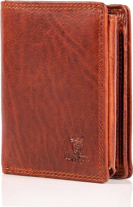 Portefeuille Homme Grande en Cuir Véritable Marron 13 Porte Carte