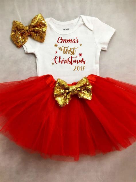 Baby Girl First Christmas Outfit 1st Christmas Outfit Red - Etsy