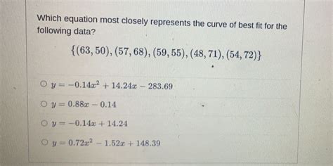 Answered Which Equation Most Closely Represents Bartleby