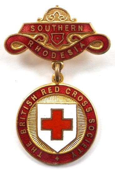 Sally Bosleys Badge Shop British Red Cross Society Southern Rhodesia