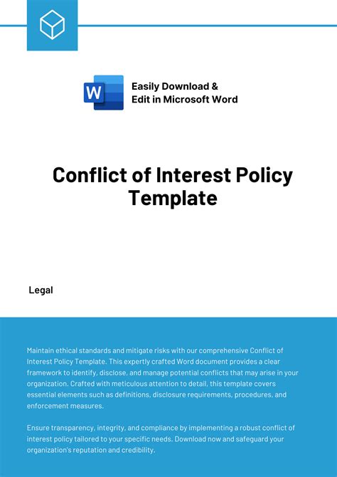 Conflict Of Interest Policy Template Expert Policy Templates