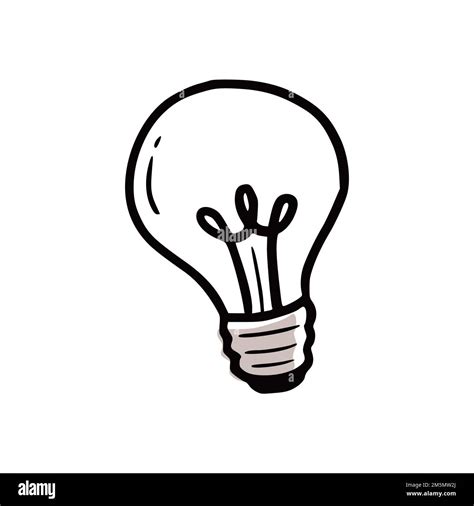 Lamp Bulb Element Doodle Sketch Scribble Style Hand Drawn Light Bulb