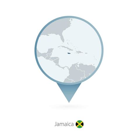 Mapa Alfiler Con Detallado Mapa De Jamaica Y Vecino Pa Ses