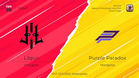 Watch Lilgun Vs Purple Paradox 23 11 2022 Live Stream And VODs Dota