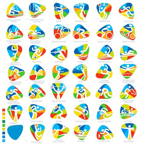 Olympics Icon Pictograms Set Vector Illustration Stock Illustration