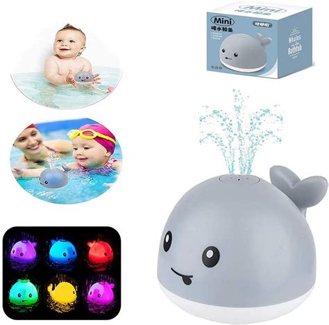 Baby Light Up Bath Toys Whale Automatic Spray Water Bath Toy With Led