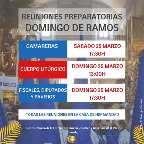 Reuniones Preparatorias Para El Domingo De Ramos Semana Santa