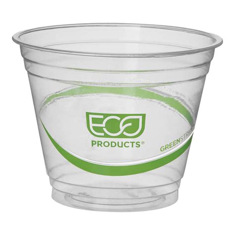 Eco Products GreenStripe 9 Oz PLA Compostable Plastic Cold Cup 1000 Case