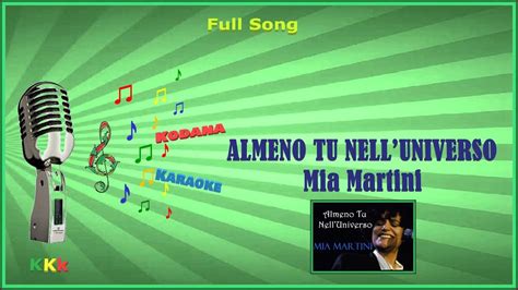 Almeno Tu Nelluniverso Mia Martini Full Song Kodana Karaoke