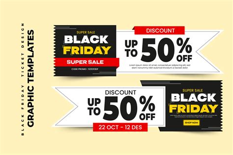 Black Friday Sale Voucher Or Coupon Design Template 12750326 Vector Art At Vecteezy