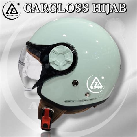 Jual Helm Cargloss Yrh Hijab S Green Helm Retro Half Face Shopee