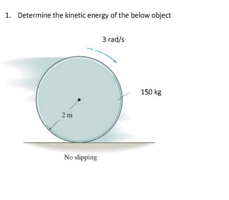 Solved Determine The Kinetic Energy Of The Below Object Rad S