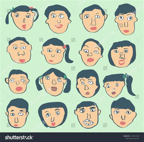 Child Drawing Happy Cute Children Portrait Stock Vector (Royalty Free) 1413812333 | Shutterstock