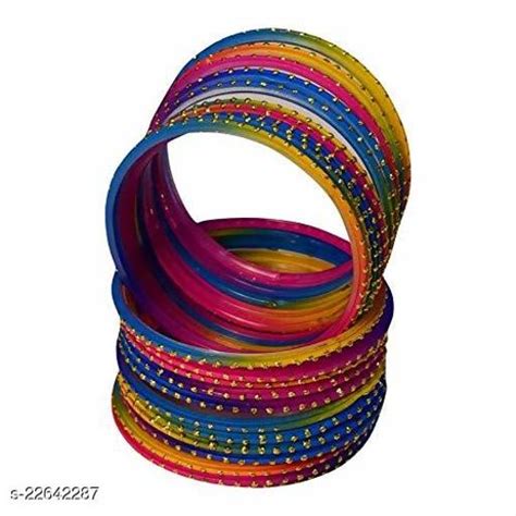 Multi Colour Glass Bangles For Women Girls